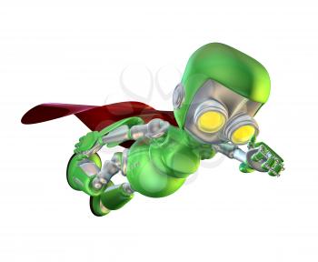 Royalty Free Clipart Image of a Flying Robot