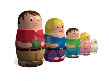 Royalty Free Clipart Image of Russian Dolls