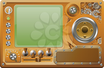 Steampunk style grunge media player control panel