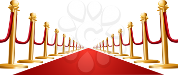 Illustration of a red velvet rope and red carpet