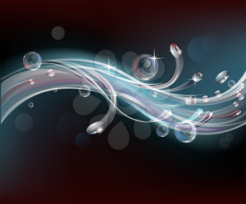 Background design with abstract water like graphic flowing across
