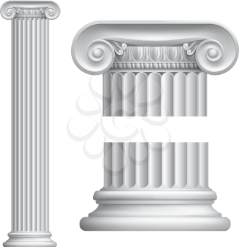 Illustration of classical Greek or Roman Ionic column