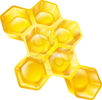 Illustration of bees wax honeycomb full of delicious honey