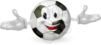 Illustration of a cute happy soccer football ball mascot man
