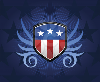 Royalty Free Clipart Image of an American Shield