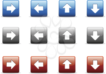 Royalty Free Clipart Image of Directional Arrows