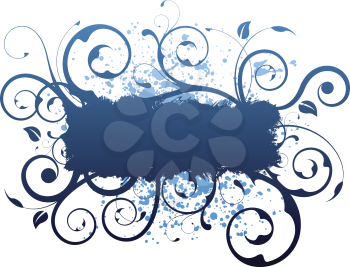 Royalty Free Clipart Image of a Grunge Element With Flourishes