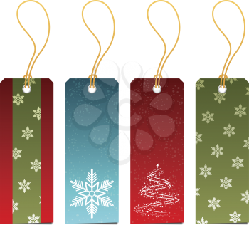 Royalty Free Clipart Image of Four Tags