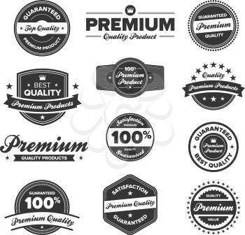 Royalty Free Clipart Image of a Set of Premium Labels