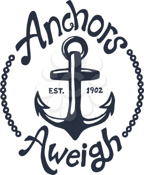 Vintage style nautical anchor and text design