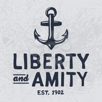 Vintage style nautical anchor and text design