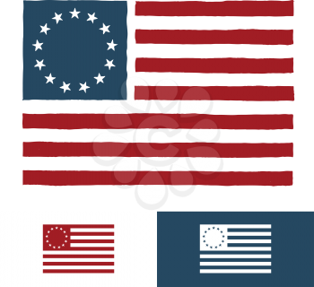 Original vintage American flag design with 13 stars