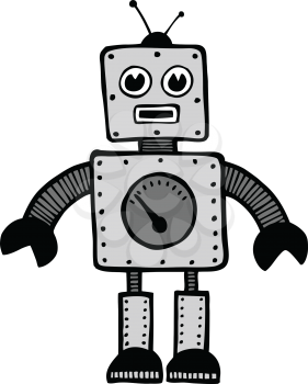 Robot android cartoon illustration vector design