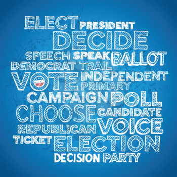 Sketched hand drawn election text design background