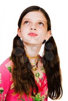 Royalty Free Photo of a Young Girl Looking up