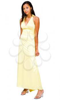 Royalty Free Photo of a Teenage Girl Modeling a Long Dress