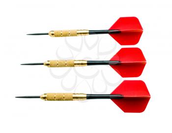 Darts in order isolated over white
