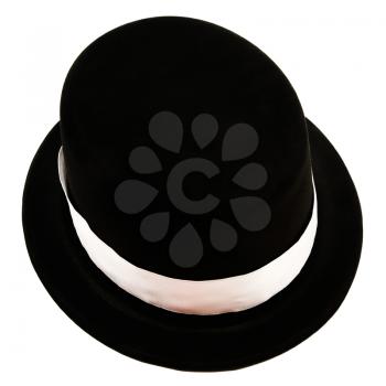 Stylish hat of black color isolated over white