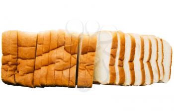 Fresh bread slices isolated over white