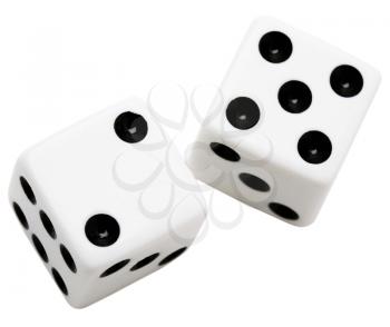 Two dices isolated over white