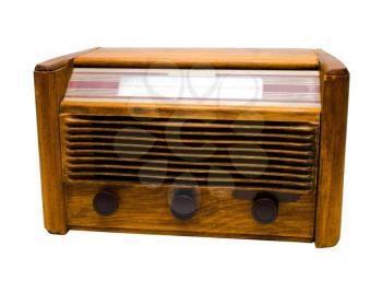Old radio isolated over white