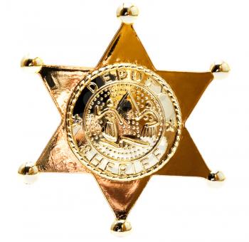 Sheriff star isolated over white
