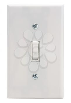 Electric switch isolated over white