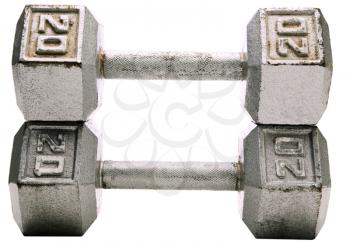 Pair of dumbbell isolated over white