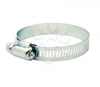 Worm gear clamp isolated over white