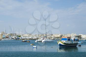 Yachts in the sea, Valletta, Malta