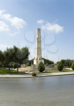 War memorial on the roadside, Floriana, Malta