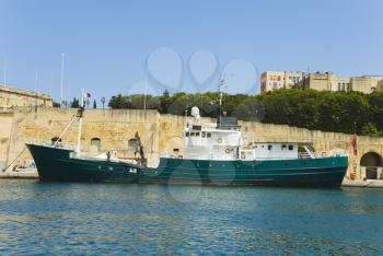 Ship in the sea, Valletta, Malta