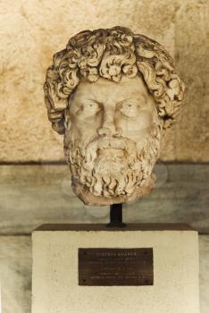 Bust in a museum, Stoa of Attalos, The Ancient Agora, Athens, Greece