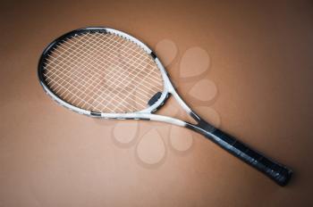 Close-up of a tennis racket