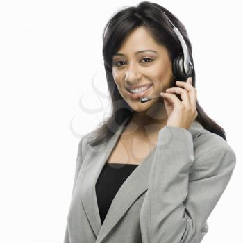 Portrait of a female customer service representative smiling