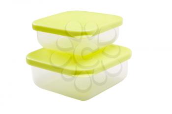Close-up of two plastic containers