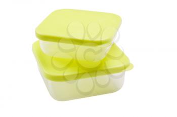 Close-up of two plastic containers