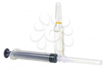 Close-up of a vial with a medical injection