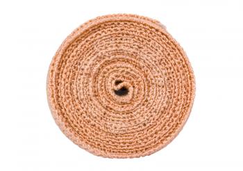 Close-up of a rolled-up bandage