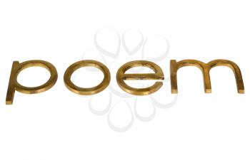 Close-up of a word 'poem'