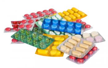 Close-up of medicines in blister packs