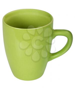 Close-up of a green ceramic cup