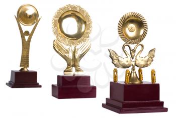 Close-up of trophies