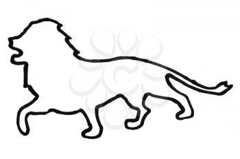 Outline of a lion