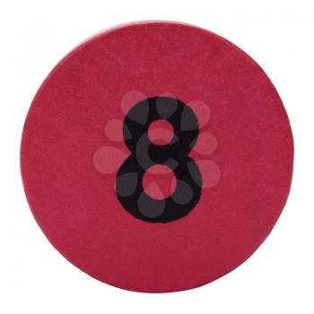 Number 8 in a circular shape block