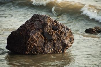 Rock on the beach, Goa, India