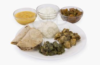 Close-up of Indian food
