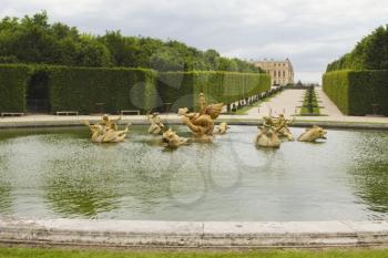 Statues in a pool, Chateau de Versailles, Versailles, Paris, France