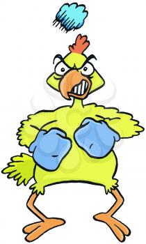 Royalty Free Clipart Image of a Rooster With Boxing Gloves