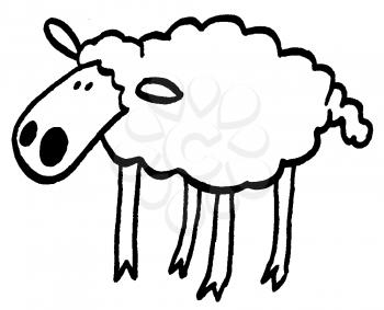 Royalty Free Clipart Image of a Lamb